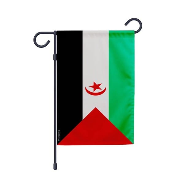 Flagga Trädgård Arabiska Sahrawiska republiken – 32 x 47.5 cm – Resistenta Polyester – Vertikalt Format – Utomhus – Pixelforma
