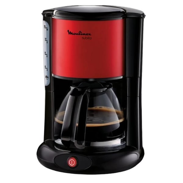 MOULINEX Kaffebryggare FILTER SUBITO röd 15 koppar, Automatisk avstängning 30 minuter FG360D11
