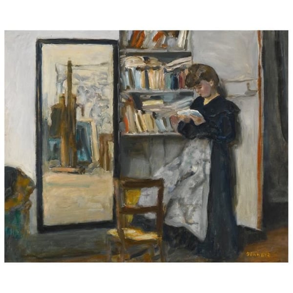 Legendarte - Målning, Tryck på duk - Läsning - Pierre Bonnard cm. 50x60