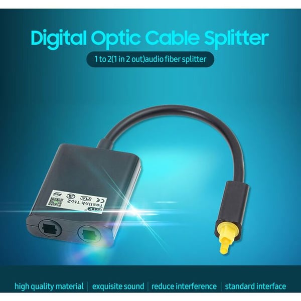 Audioadapter - RYTTGOP - 1 til 2 - Fiberoptik - 12 cm - Sort