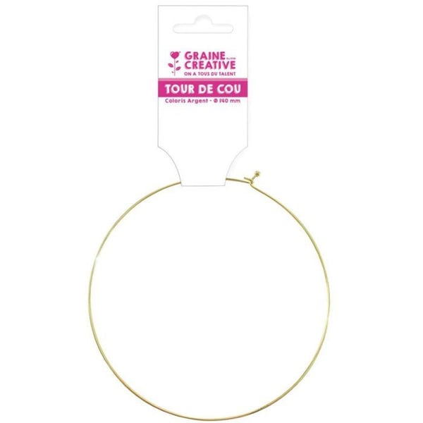 Styvt chokerhalsband - DTM - 14 cm - Guldmetall - Anpassningsbart - Tillbehör ingår