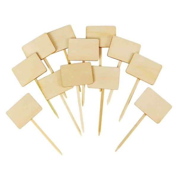 MégaCréa DIY - Träetiketter att sticka 3,5 x 2,5 x 8 cm 12 stycken