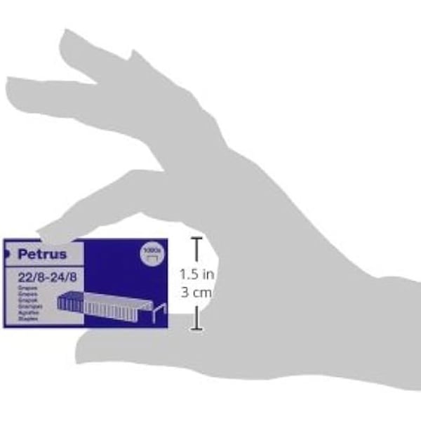 Agrafes - PETRUS - Modell 22/8-24/8 - 1000 agrafes - Längd 8 mm - Heftera upp till 40 sidor
