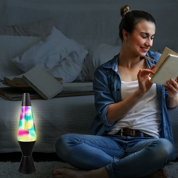 Svart Lava Lampa Barn | Lava Lampa | Lava Lampa 40 Cm | Barns Sänglampor | Vuxenpresent | Lampor med Vätskerörelse