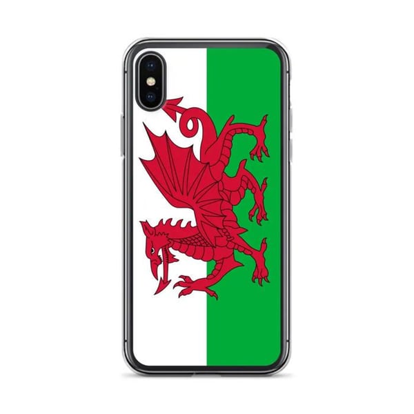 Mobilskal – Wales flagga – kompatibel med iPhone XS Max – mjukt fodral – hållbart och stötbeständigt - silikon - Pixelforma