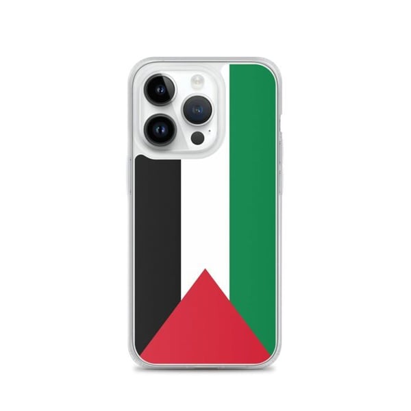 Telefonfodral – Palestinaflagga – Kompatibel med iPhone 14 Pro – Mjukt fodral – Hållbart och chockresistent - Silikon - Pixelforma
