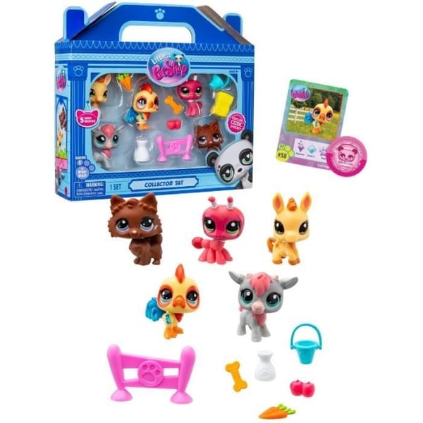 Figurer - BASIC FUN - Gårdskompisar - 5 djur med bobblehead - 7 tillbehör - 5 cm