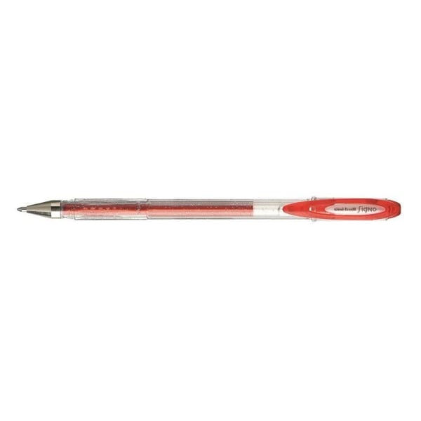 Gelbläckpenna - Signo - UM120SP - Stort spets 1mm - Glittrande röd - Super INK bläck