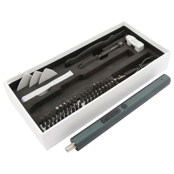 Elektrisk Skruvmejsel - AVIZAR - Precisionsmodell - 49 Bits - Uppladdningsbar USB - Grön