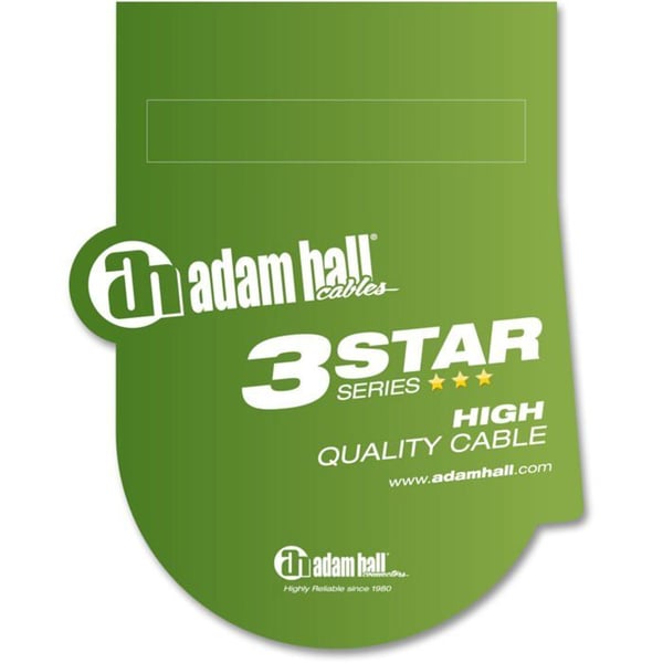 Ljudkabel - ADAM HALL - 3 Star - 2 x RCA hane till 2 x mono 6,3 mm jack - Längd 1 m - Svart