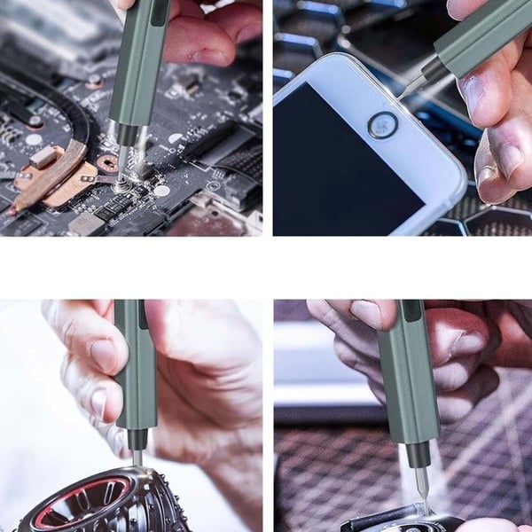 Elektrisk Skruvmejsel - AVIZAR - Precisionsmodell - 49 Bits - Uppladdningsbar USB - Grön