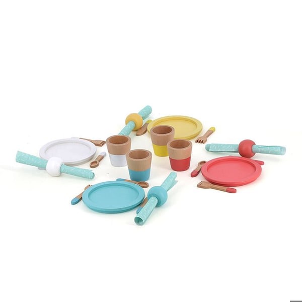 Träleksak - VILAC - Modell Matset - 28 delar - För barn 3 till 6 år - Beige