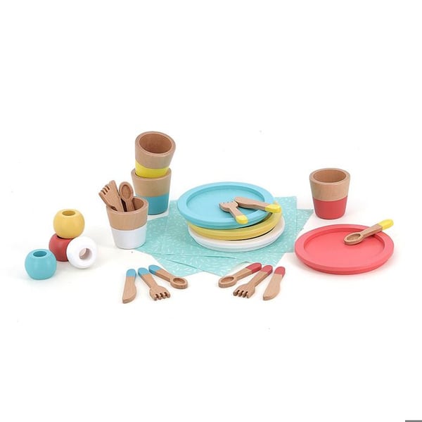 Träleksak - VILAC - Modell Matset - 28 delar - För barn 3 till 6 år - Beige