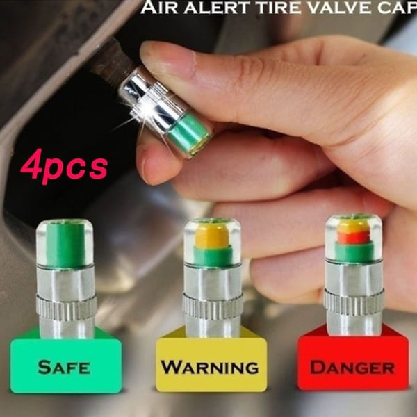 Trådlös däcktryckskåpa för bil, ventilmunstycke, däcktrycksmätare, monitor, däcklock ext~0695