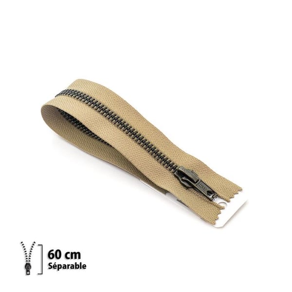 Fermeture éclair Z19 - mässing Separabel 6mm - 60 cm