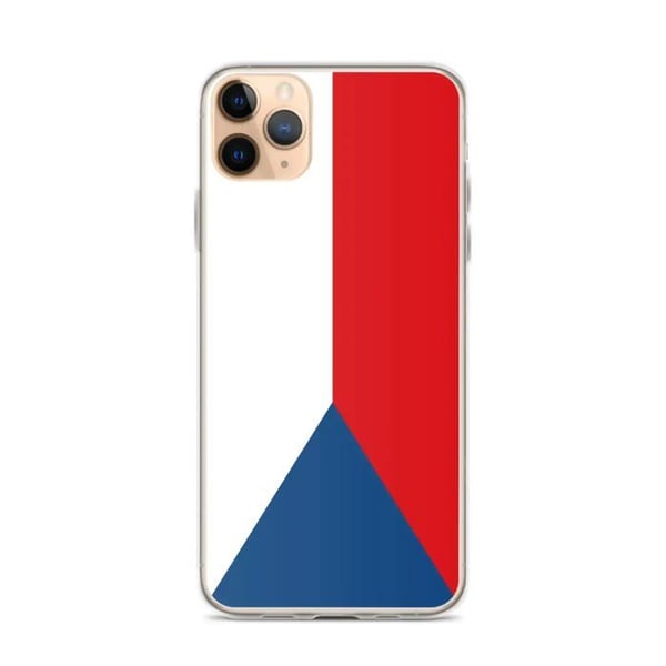 Mobilskal – Tjeckiens flagga – Kompatibel med iPhone 11 Pro Max – Mjukt fodral – Stötsäkert och slitstarkt – Pixelforma