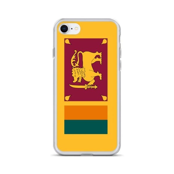 Mobilskal – Sri Lankas flagga – Kompatibel med iPhone 8 – Flexibelt fodral – Slitstarkt och stötsäkert – Silikon – Pixelforma