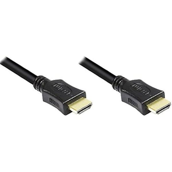 GOOD CONNECTIONS HDMI-kabel med Ethernet 0,75 m - 24 karats guldpläterade kontakter - Svart formad