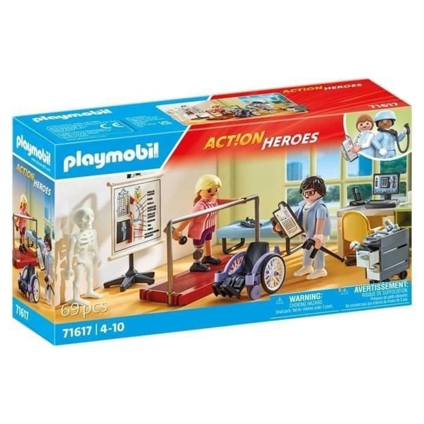 PLAYMOBIL 71617 Fysioterapiworkshop, sjukhus, actionhjältar, 69 stycken, från 4 år och uppåt