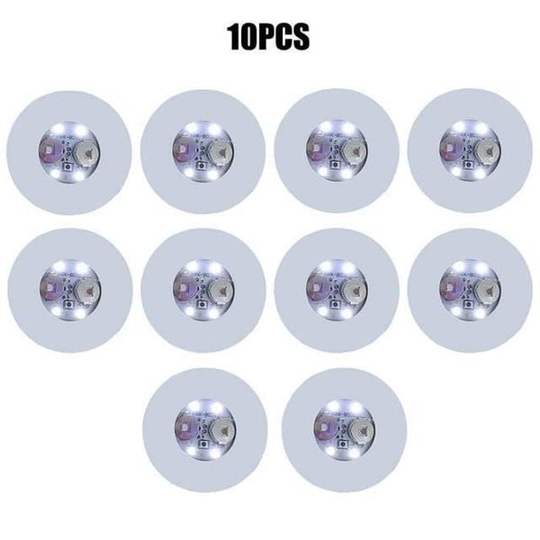 Ljusande glasunderlägg - FLASKSKYSTER - 10st - Batteridrivna klistermärken - LED-lampor - Dekoration