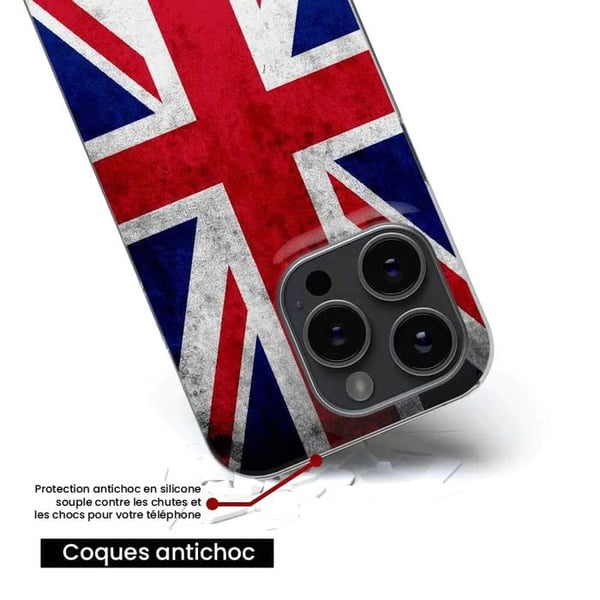 Silicone skal - Kompatibel med Apple iPhone 14 Pro - design med Englands flagga