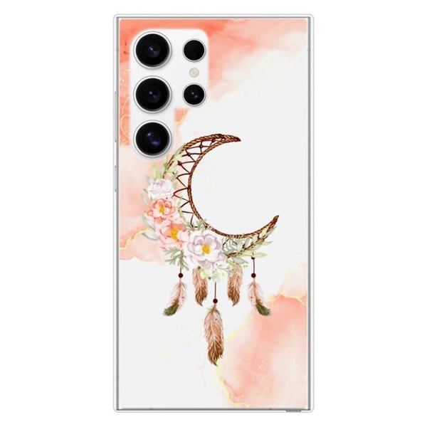 Siliconförstärkt skyddsfodral med tryck kompatibelt med Samsung Galaxy S24 Ultra Dreamcatcher Mån.