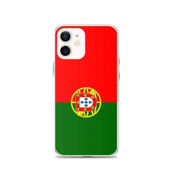 Telefonfodral – Portugals flagga – Kompatibel med iPhone 12 – Mjuk fodral – Hållbar och stötsäker - Silikon - Pixelforma
