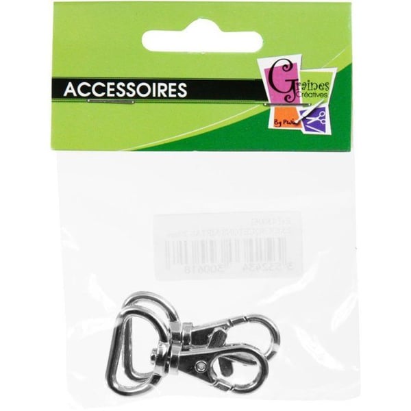 Graine Créative - Metallkarbinhakar 42x25 mm 2 stycken