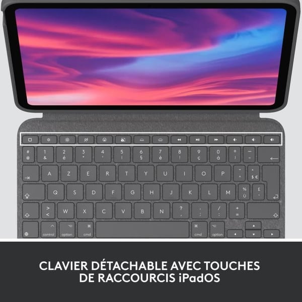 Tangentbordsetui - Logitech - Combo Touch - AZERTY - För iPad (10:e generationen) - Grå