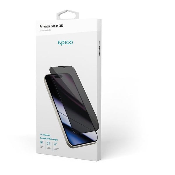 3D Epico Privacy skärmskydd för iPhone 16 Pro Max med installationsram