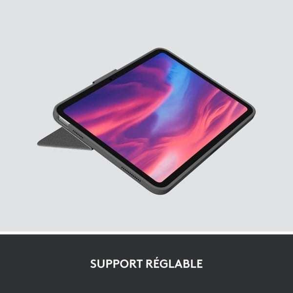 Tangentbordsetui - Logitech - Combo Touch - AZERTY - För iPad (10:e generationen) - Grå