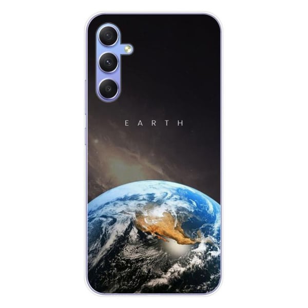 Tryckt silikonfodral som är kompatibelt med Samsung Galaxy A34 5G Earth