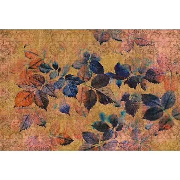 Tapet Natur M1-No.60851 Digitaltryck Orange Blå Blommig