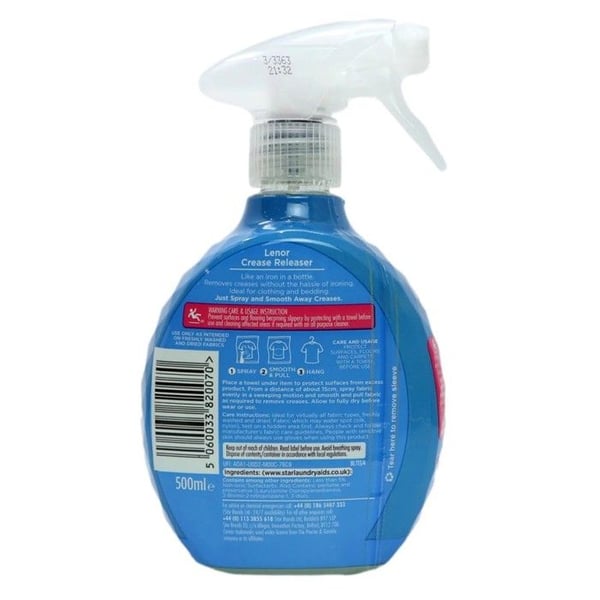 Spray för utjämning Lenor Spring 500 ml - Tar bort veck, fräschar upp tyger