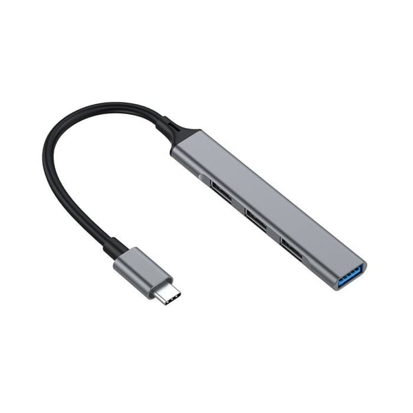 USB-hubb 4 portar - Equip - 128961 - USB 3.2 Gen 1 - Typ-C och Typ-A - Aluminium Svart/grå