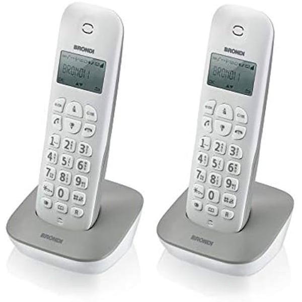 Trådløs telefon - BRONDI - Gala Twin - ECO DECT - Håndfri - Telefonbog med 20 hukommelser
