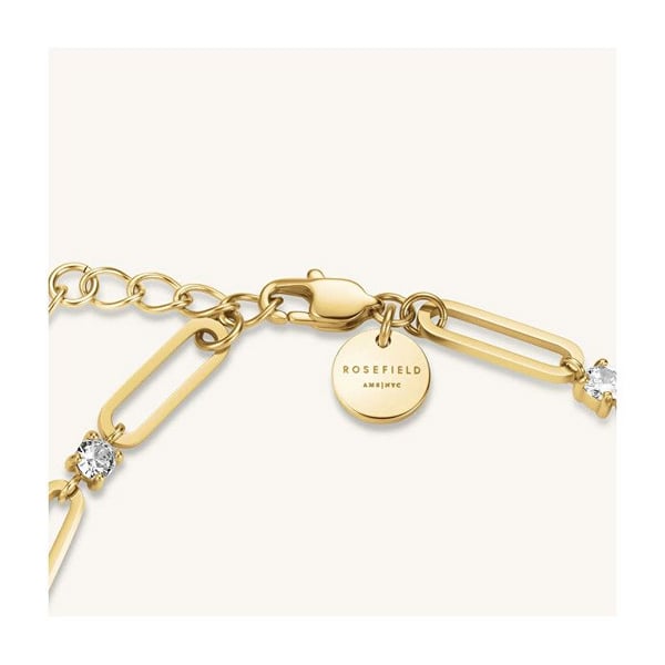 Elegant armbånd i forgyldt med krystaller Rund JBRCG-J1024