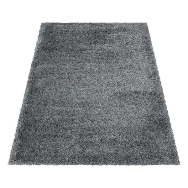 Tjock och mjuk shaggy matta med långa hår på 30 mm för modern vardagsrum och sovrum (Dimension: 80x150 cm - Färg: Ljusgrå)