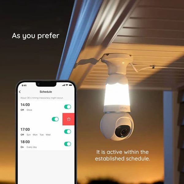 Lampkamera - Imou - IPC-S6DP-5M0WEB-E27 - 5MP - Mänsklig detektion - Nattseende