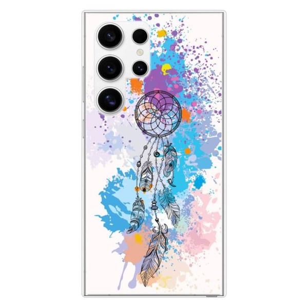 Coque i förstärkt silikon med tryck som är kompatibel med Samsung Galaxy S24 Ultra Dreamcatcher Color