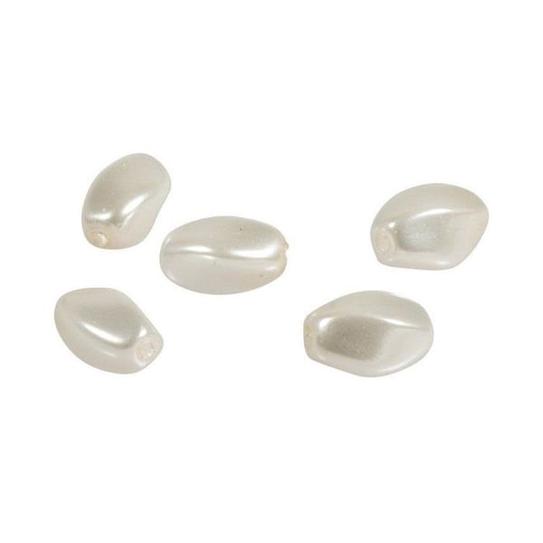 Olive Renaissance, vit, 9x6 mm, förpackning 20 st