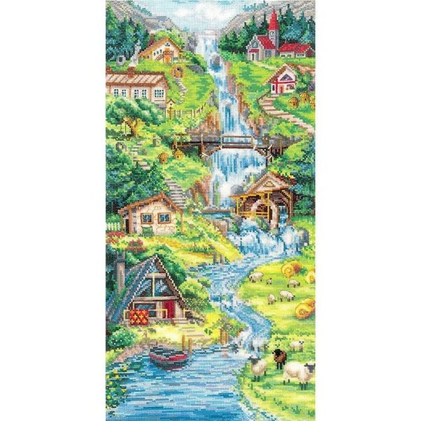 Andriana korsstygnsset - Alpernas Piemonte 21x41 cm