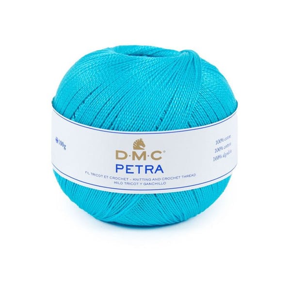 Kula av ull - 100% bomull - Blå - 53845 - DMC - Petra - Storlek 5