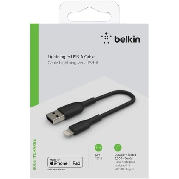 BELKIN - kabel - PVC A-LTG 0.15M, BLK - PVC A-LTG