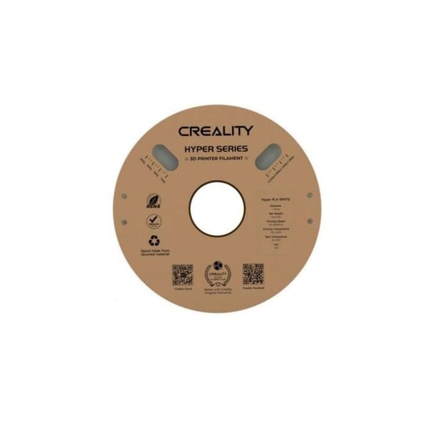 Hyper Creality PLA filament - Vit - 1,75 mm - 1 kg - Snabb och exakt utskrift