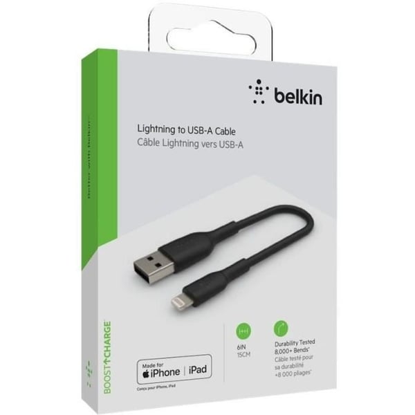 BELKIN - kabel - PVC A-LTG 0.15M, BLK - PVC A-LTG