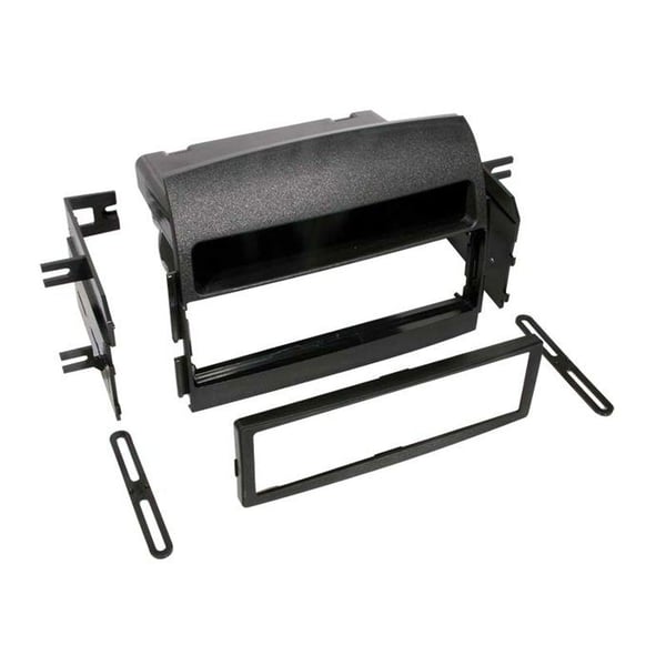 1-DIN anslutningsadapter med förvaringsfack kompatibel med Hyundai Sonata 2005-2008 svart