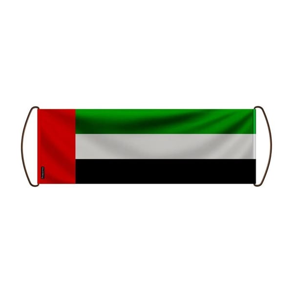 Rullande banner – Förenade arabemiraten flagga – 17 x 50 cm – Polyester – Handflagga – Pixelforma