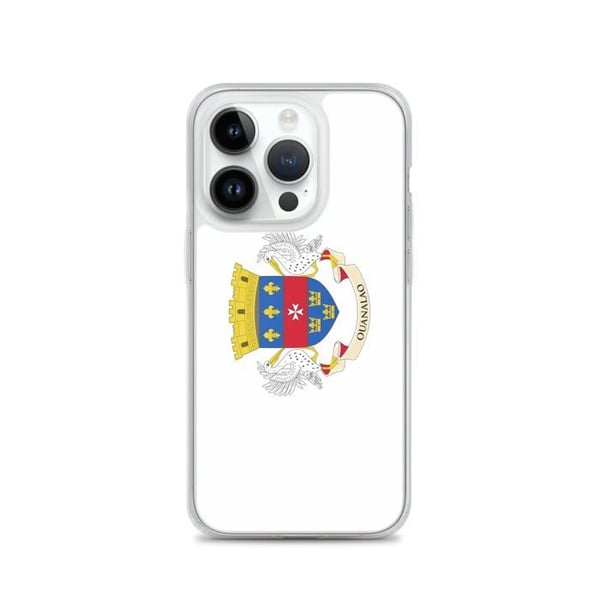 Mobilskal – Saint-Barthélemys flagga – Kompatibel med iPhone 14 Pro – Flexibelt fodral – Slitstarkt och stötresistent – Pixelforma