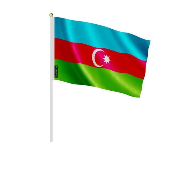 Mini Flagga för Azerbajdzjan – 30 x 45 cm – Att Hålla i Handen – Polyester – 1 styck – Pixelforma